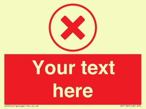 Custom red background, red cross in circle sign